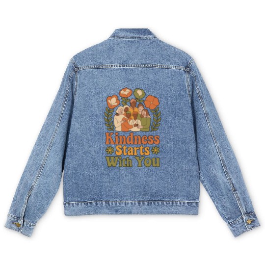 Kindness Starts With You - Diverse Community Men's Denim Jackets
