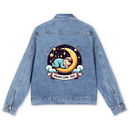 Dreams Come True Under Starry Night Sky Men's Denim Jackets