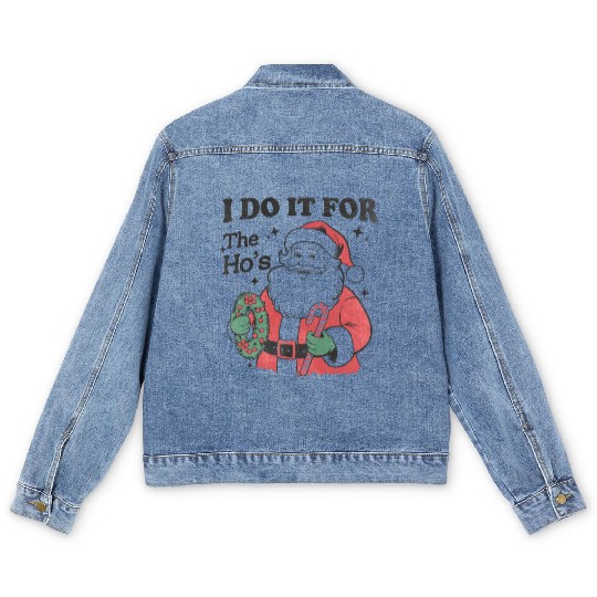 I Do It for The Hos With Texture Men's Denim Jackets