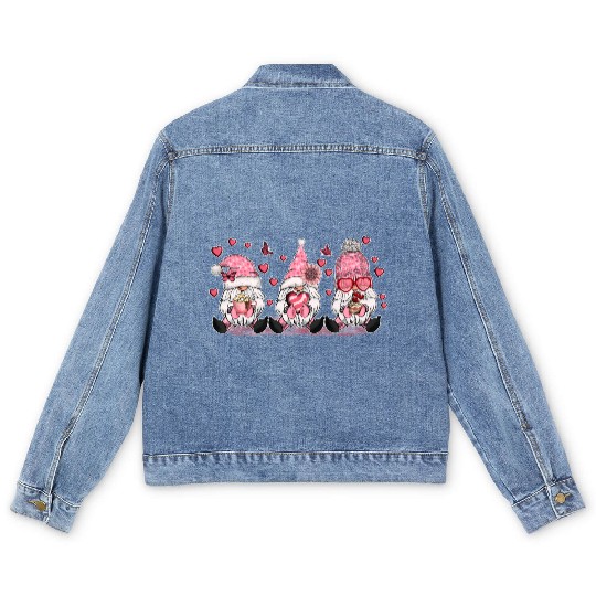 Gnomes Valentines Revelin Men's Denim Jackets