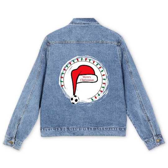 Christmas and football Men's Denim Jackets