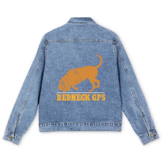 Redneck GPS | Funny Bloodhound | NickerStickers® Men's Denim Jackets
