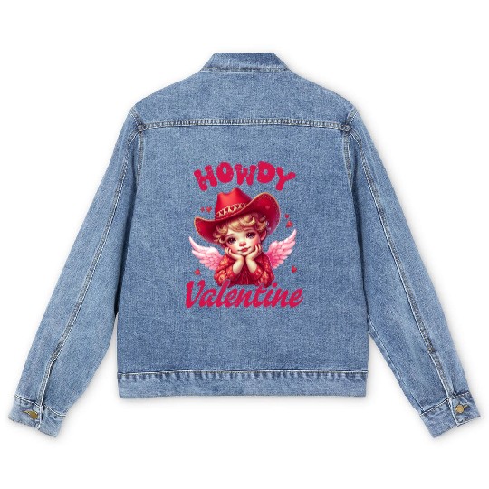 Howdy Valentine, Valentines Day Men's Denim Jackets
