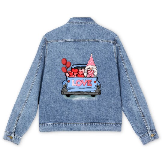 Gnomes Valentines Revelin Men's Denim Jackets