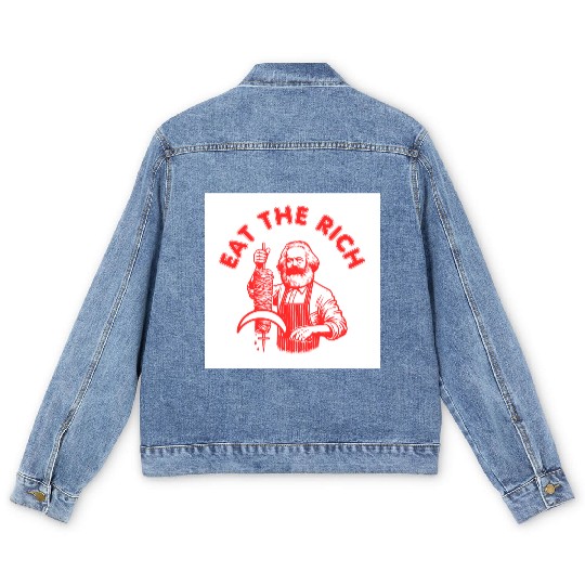 Eat the rich Karl Marx Eat Doner Kebab Rich Men's Denim Jackets
