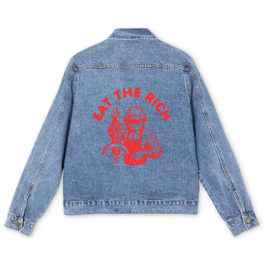 Eat the rich Karl Marx Eat Doner Kebab Rich Men's Denim Jackets