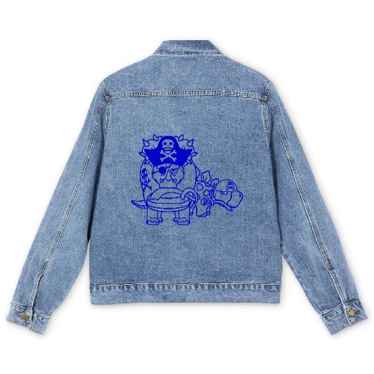 Triceratops Stegosaurus 2 Dinosaur Pirates Dinos Men's Denim Jackets
