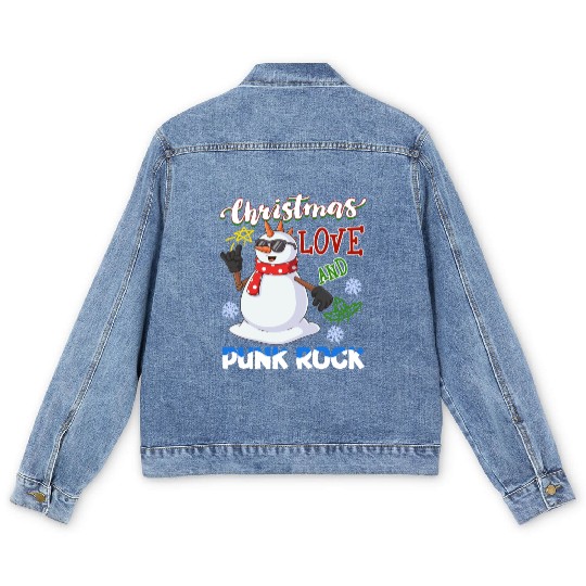 Rocky Christmas: Santa Claus Concert In Punk Rock Men's Denim Jackets
