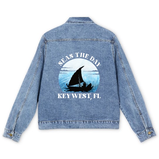 Sunshine-State Florida SEAS DAY KEY-WEST, FL Men's Denim Jackets