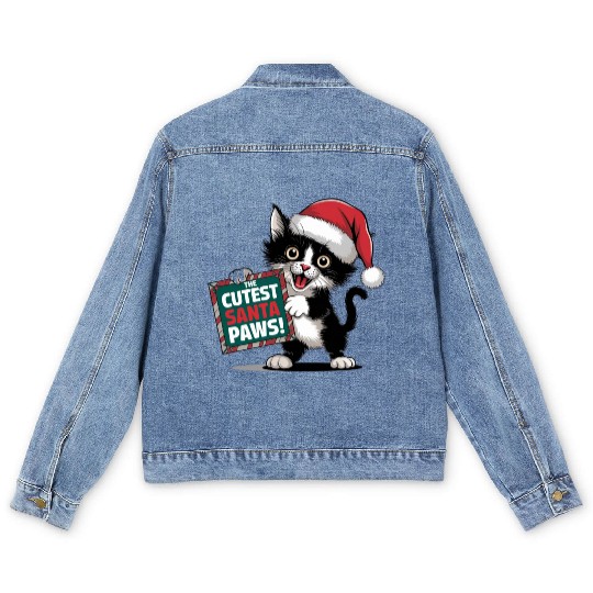 Cutest Santa Paws Men's Denim Jackets