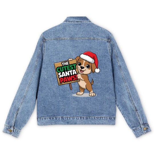 Cutest Santa Paws Men's Denim Jackets