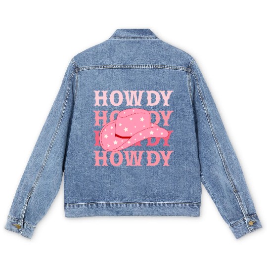 Howdy Cowboy Star Hat Men's Denim Jackets
