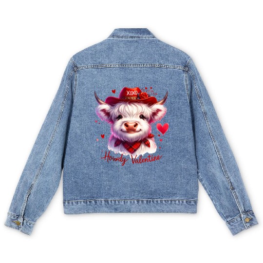 Howdy Valentine, Valentines Day Men's Denim Jackets