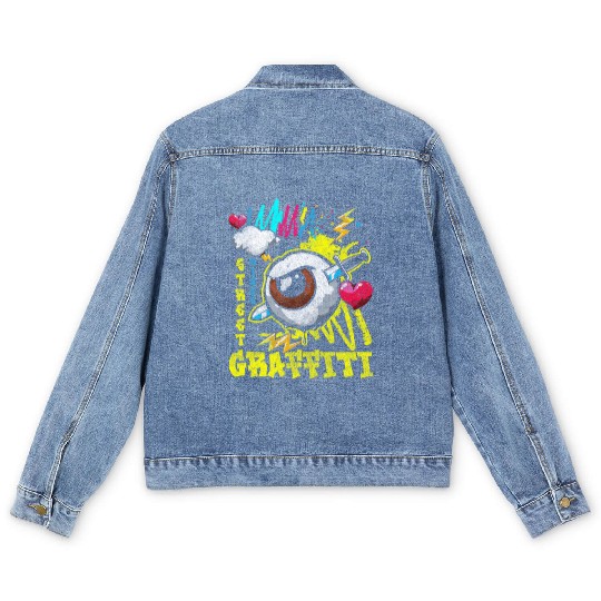 Sprayer Urban Streetwear Neon Men's Denim Jackets