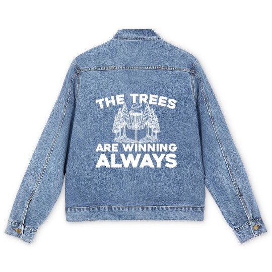 Disc Golf Frisbee Golf Tree Men's Denim Jackets