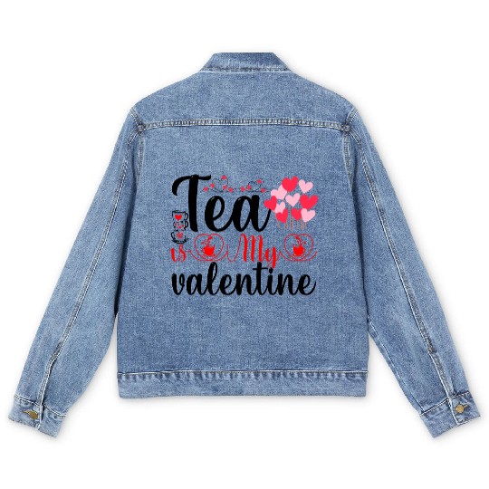 Tea is My Valentine Men's Denim Jackets