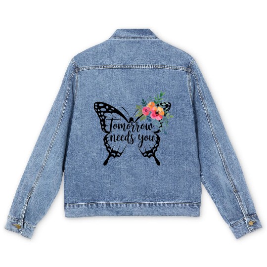 Tomorrow Needs You: Daily Motivation Men's Denim Jackets