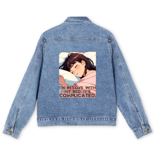 I'm In Love with my Bed Its Complicated Valentines Men's Denim Jackets
