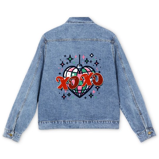Valentine Day, Coquette Valentine Men's Denim Jackets