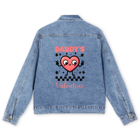 Valentine Day, Coquette Valentine Men's Denim Jackets