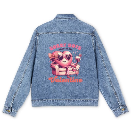 Valentines Day, Valentine Retro Men's Denim Jackets