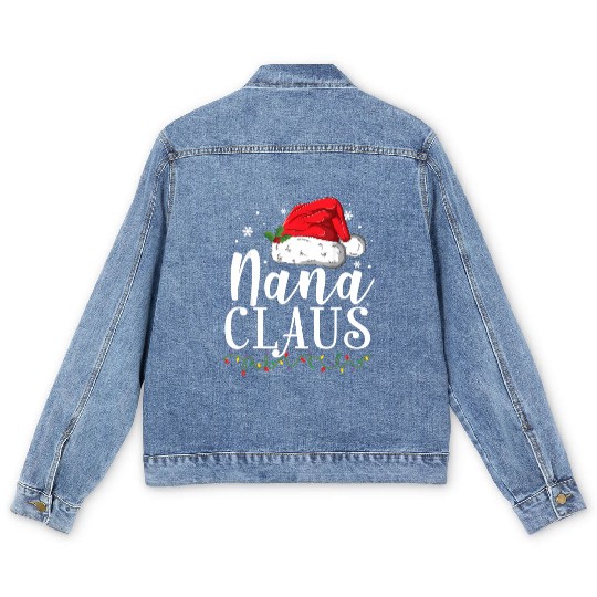 Funny Nana Claus Christmas Pajamas Santa Gift Men's Denim Jackets