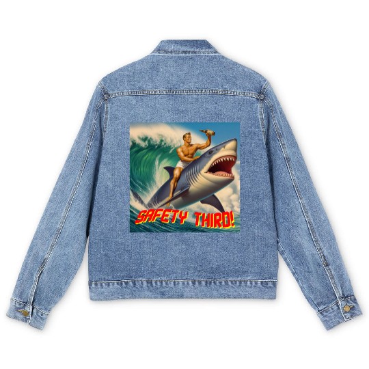 Retro Safety Third Shark Rodeo Men's Denim Jackets