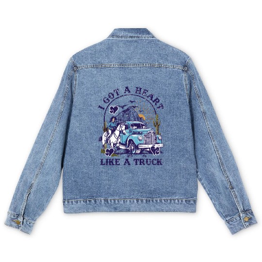 I Got A Heart Like A Truck Men's Denim Jackets