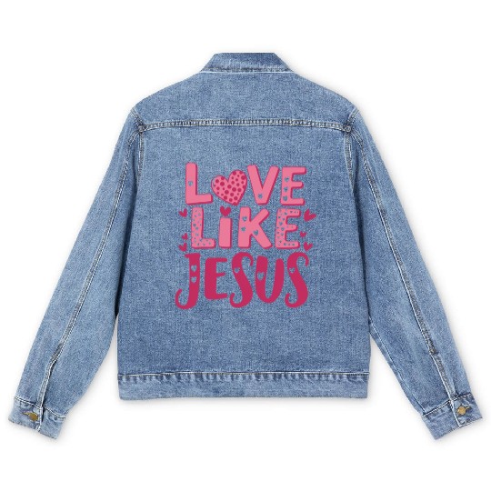 Valentines Day, Retro Valentine, Coquete Valentine Men's Denim Jackets