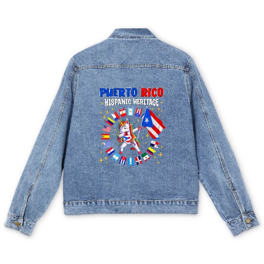Hispanic Heritage Month Puerto Rico Kids Men's Denim Jackets