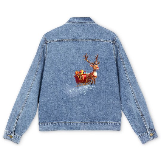 Flying Reindeer Men's Denim Jackets