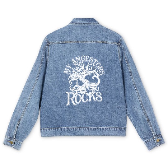 Genealogy Genealogist My Ancestors Rocks Men's Denim Jackets