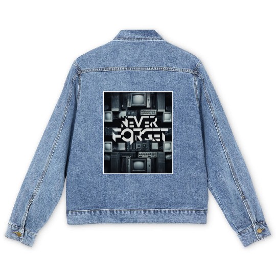 Never Forget Computer Gamer Old School Very Funny Men's Denim Jackets