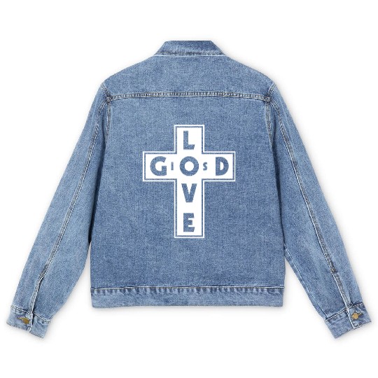 God Is Love Love Jesus Christian Christmas Men's Denim Jackets