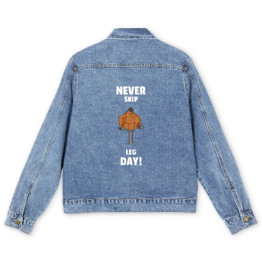 Never Skip Leg Day Funny Gym Men's Denim Jackets