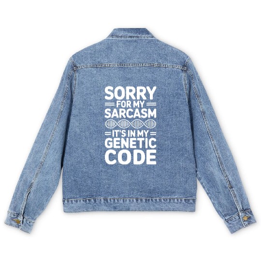 Sarcastic Genealogy DNA Test Genetics Biologist Men's Denim Jackets