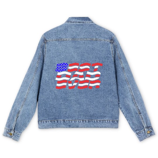 Best Dad Ever US Flag Men's Denim Jackets