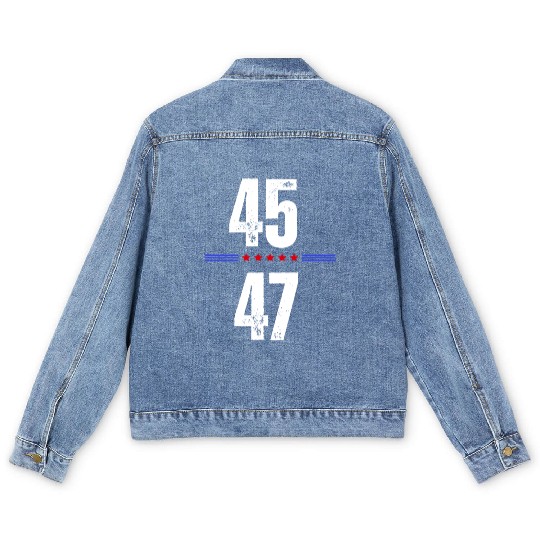 Donald Trump 45 47 President Trump Men's Denim Jackets