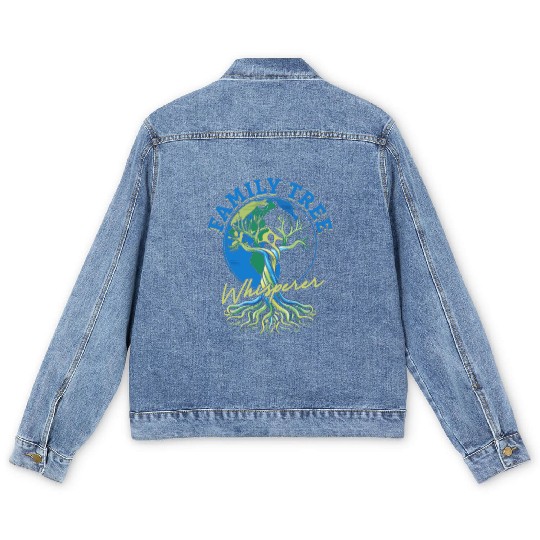 Genealogy Genealogist Family Tree Whisperer Men's Denim Jackets