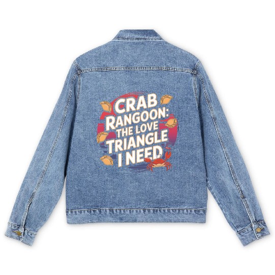 Crab Rangoon Lover American Chinese Sea Food Men's Denim Jackets