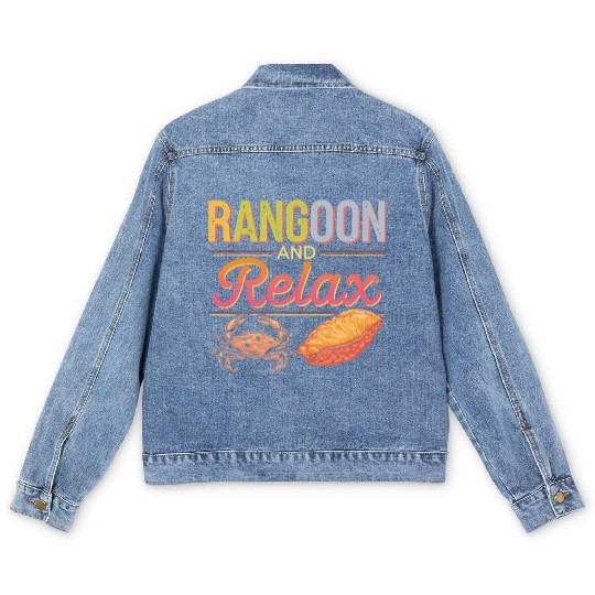 Crab Rangoon Lover American Chinese Sea Food Men's Denim Jackets