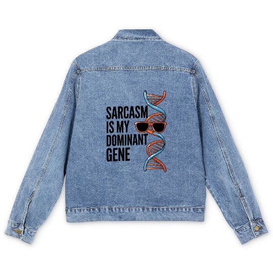 Sarcastic Genealogy DNA Test Genetics Biologist Men's Denim Jackets