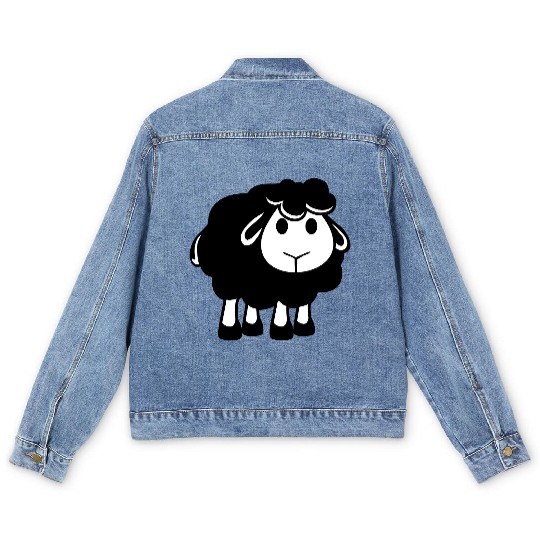 Black Sheep Small Cute Cute Lamb Cool Comic Sweet Men's Denim Jackets