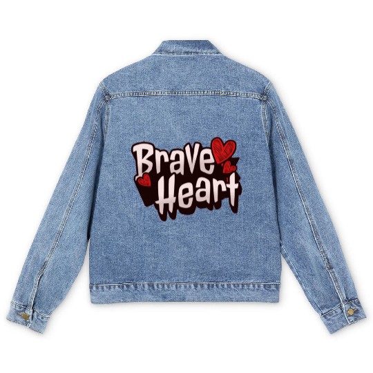 Brave Heart - Courageous Warrior Men's Denim Jackets