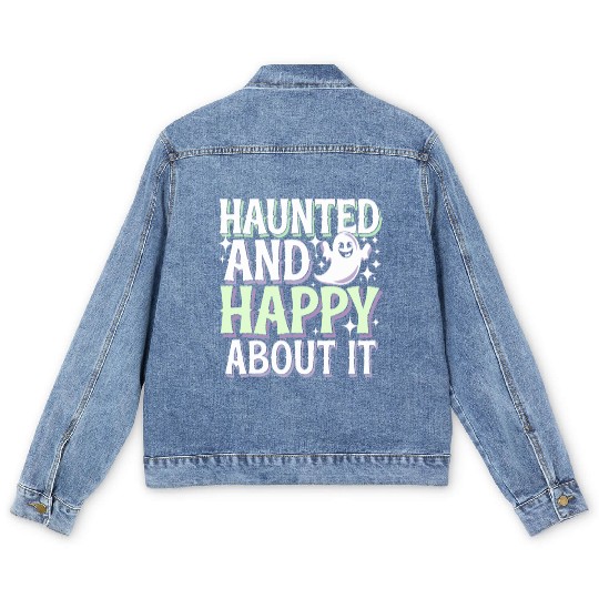 Paranormal Comedy Funny Ghost Humor Lighthearted Men's Denim Jackets