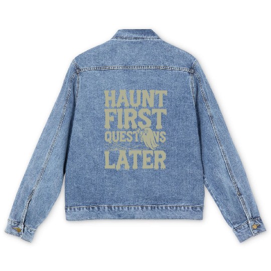 Paranormal Comedy Funny Ghost Humor Lighthearted Men's Denim Jackets