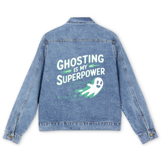 Paranormal Comedy Funny Ghost Humor Lighthearted Men's Denim Jackets