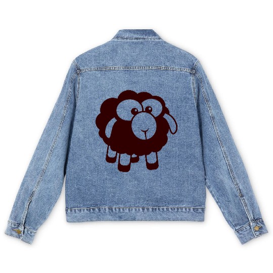 Black Sheep Small Cute Cute Lamb Cool Comic Sweet Men's Denim Jackets