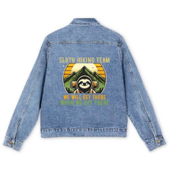 Sloth Hiking Team - Outdoor Adventure Men's Denim Jackets