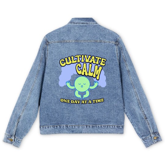 Cultivating Calm One Day At A Time Peaceful Men's Denim Jackets